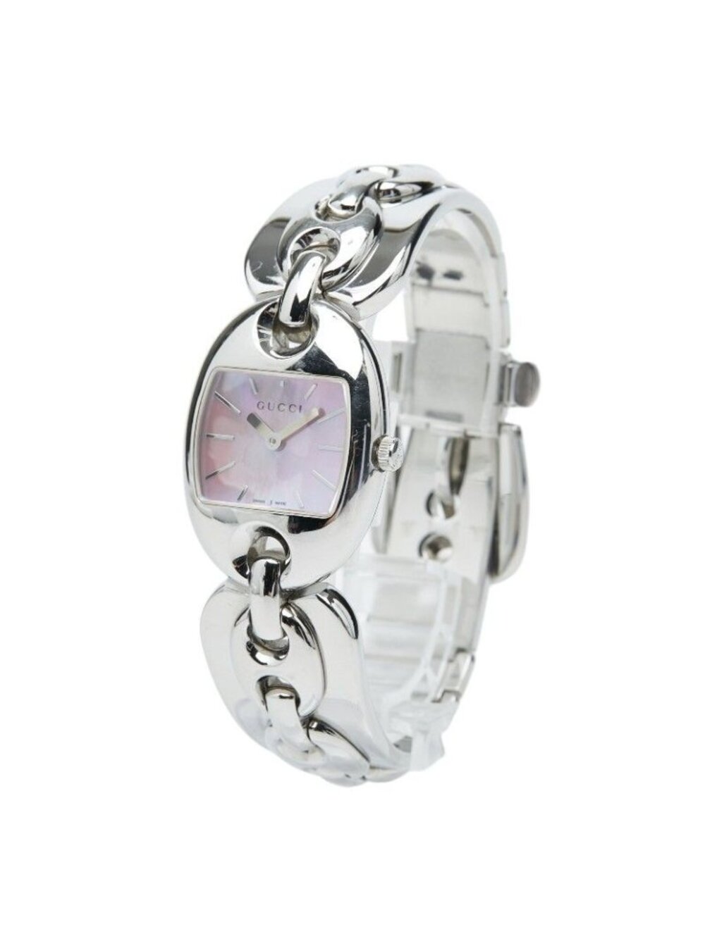 Gucci Watch 121.5 Pink Shell Silver Stainless Steel - Picture 2 of 9